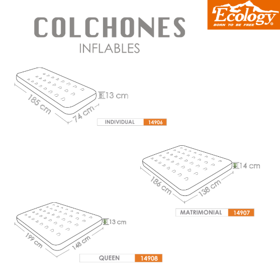 Colchón Inflable Ecology con Bolsa Queen