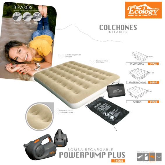 Colchón Inflable Ecology con Bolsa Queen