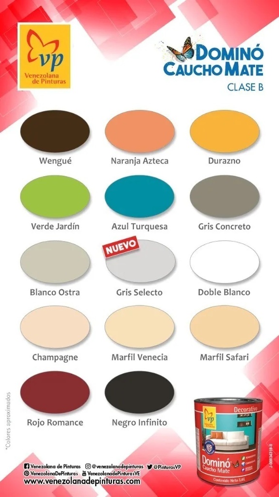 Pintura Dominó Plástico VP Cuñete de 4 Galones Tipo B
