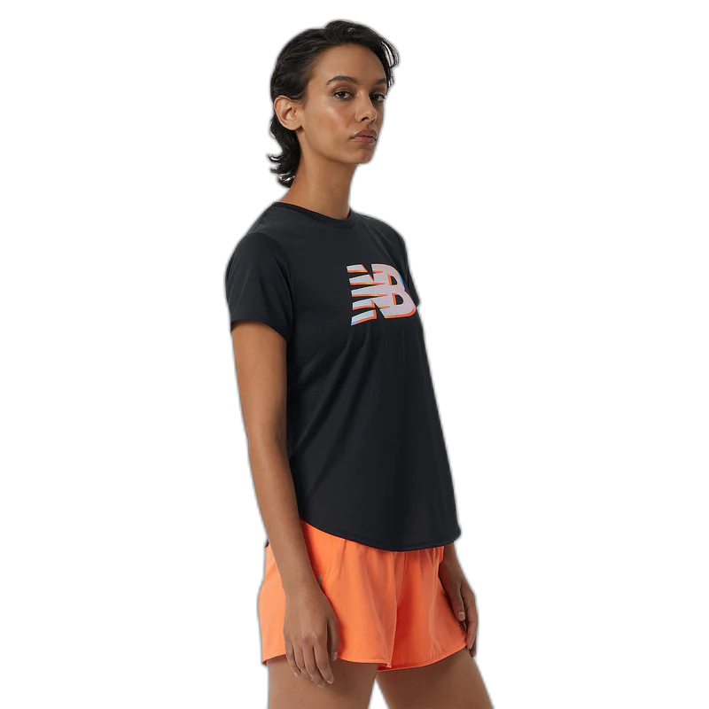 Camiseta de mujer New Balance Graphic Accelerate Negro