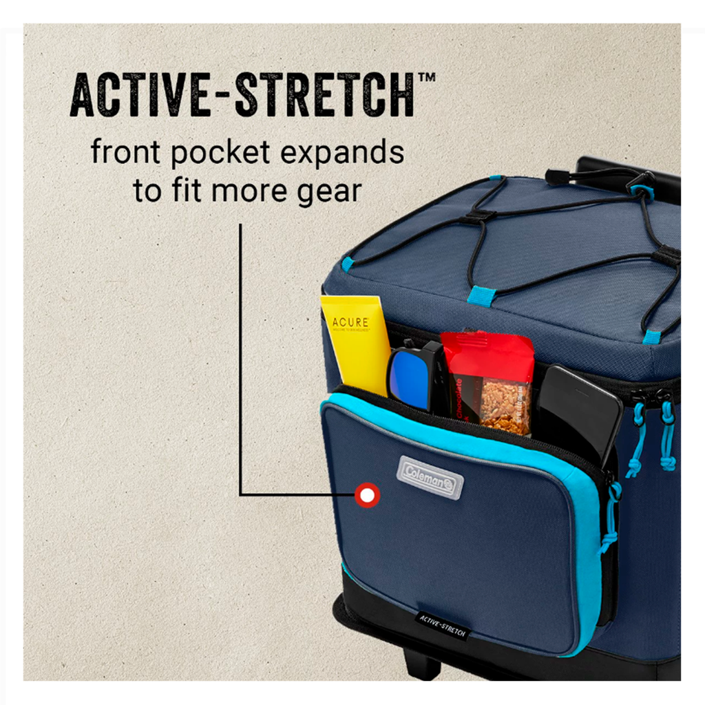 Bolso Termico con ruedas Coleman capacidad 42 latas Azul