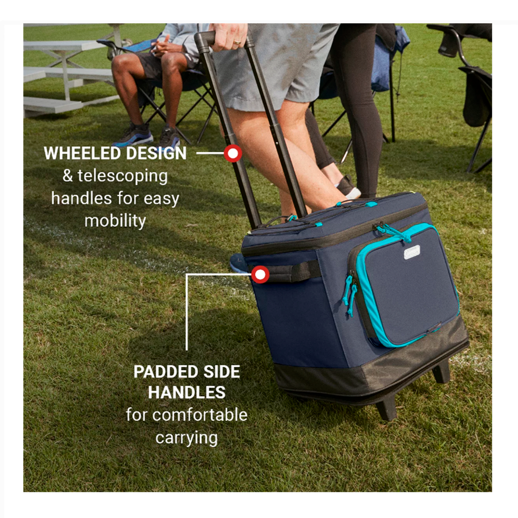 Bolso Termico con ruedas Coleman capacidad 42 latas Azul