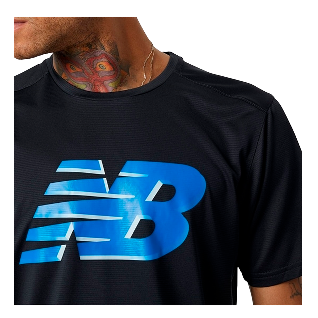 Camiseta de hombre New Balance Graphic Accelerate Short Sleeve Negro