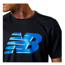 Camiseta de hombre New Balance Graphic Accelerate Short Sleeve Negro