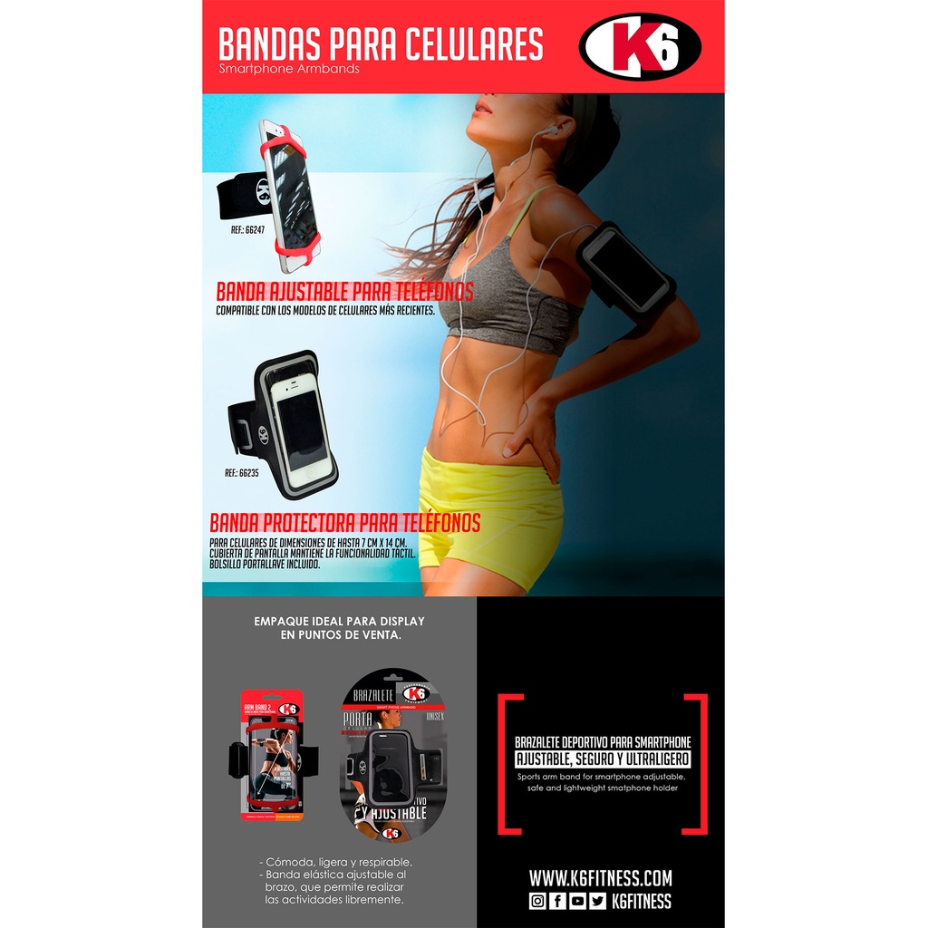 Banda de Brazo para Teléfono Inteligente K6
