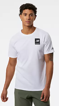 Camiseta de Hombre  New Balance Graphic Heathertech Blanca