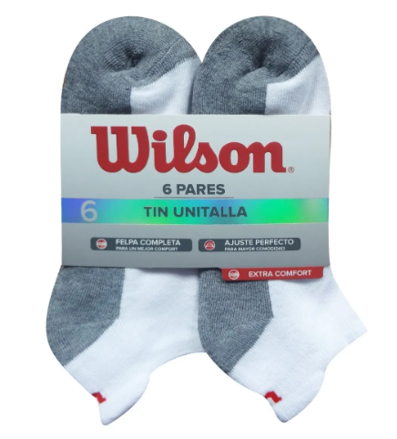 Calcetín Corto de Fibras Sintéticas Wilson Tin P6 Caballero Unitalla