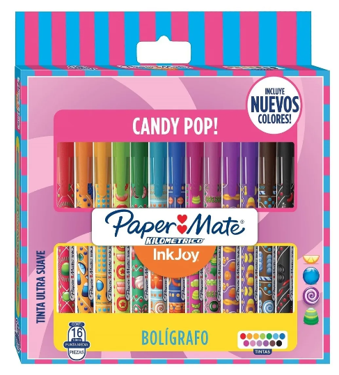 Bolígrafos Paper Mate Kilometrico Inkjoy Candy Pop Cx16